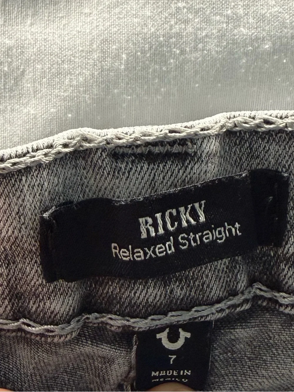 True Religion girls Grey Acid-Wash Jeans
